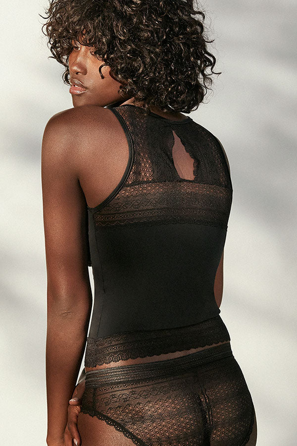 Ysabel Mora csipkés fekete női trikó 19150_04