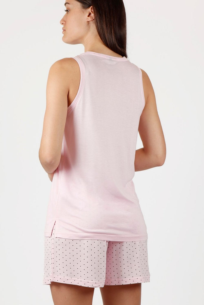 Rózsaszín csipkés nyári pizsama 56128.