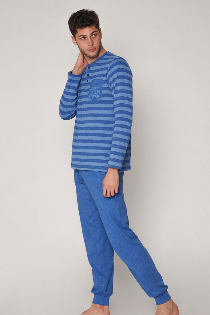 Kék csíkos férfi pizsama 55268.
