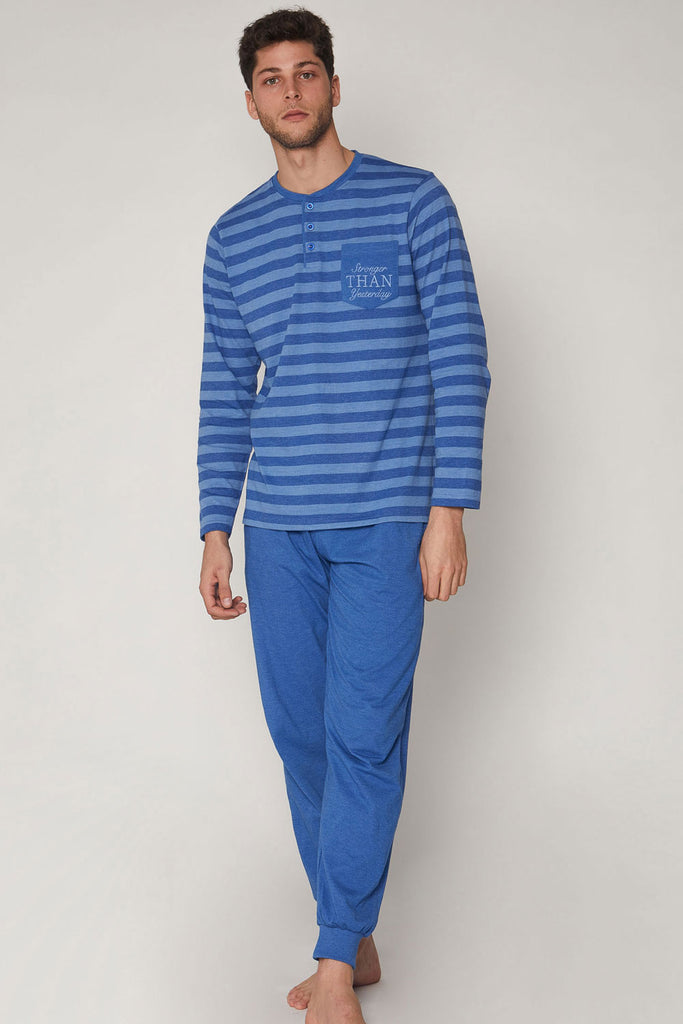 Kék csíkos férfi pizsama 55268.